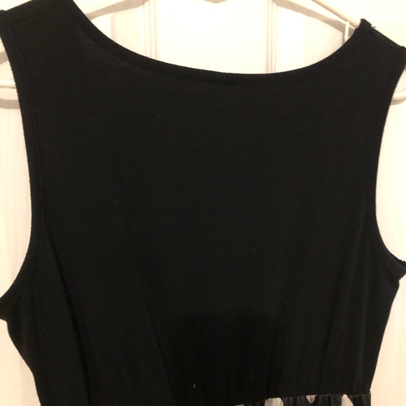 NWOT Black and White polka dot sun dress, with green stripe at hem XL NWOT - Picture 3 of 10